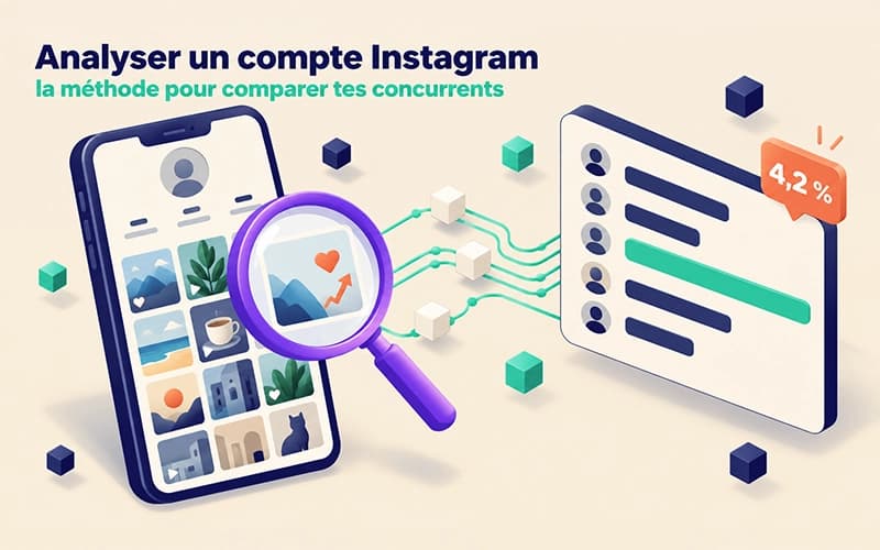 Image de couverture pour Analyser un compte Instagram concurrent : quoi mesurer, comment comparer, avec quels outils