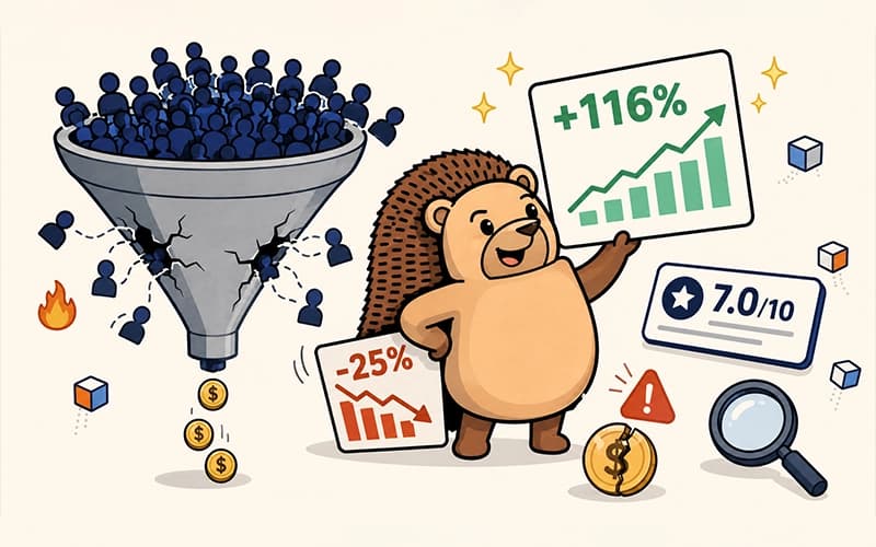 Image de couverture pour Build in Public #15 : +116% d'utilisateurs, -25% d'achats. Le piège des bons chiffres.