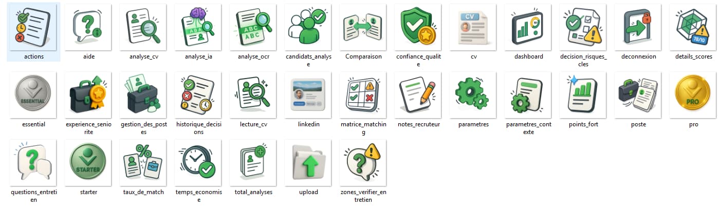 Les icones de ResumeRank créés par IA Les icones de ResumeRank créés par IA