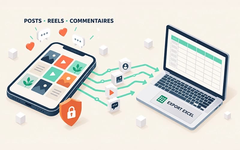 Image de couverture pour Scraper Instagram en 2026 : posts, profils, reels, commentaires et abonnés, le tuto sans code