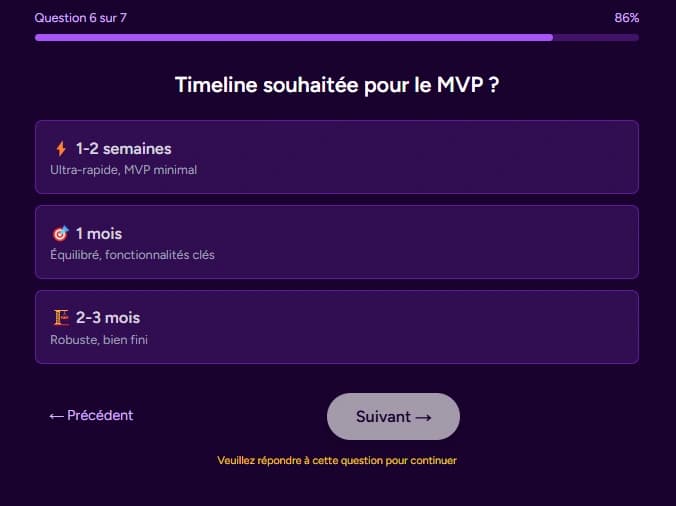 En combien souhaites-tu un MVP ? En combien souhaites-tu un MVP ?